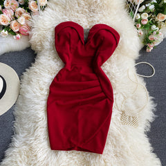 Backless Tight Bag Hip Short Dress Small And Thin