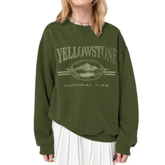 Autumn New Loose Round Neck Casual Long-sleeved Printed Sweater Trend