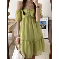 Women's Gentle And Sweet French Square Neck Dress