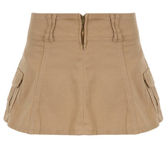 Solid Denim Fashion Pleated Skirt