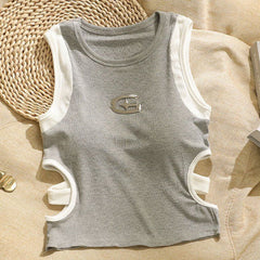 Design Sense Midriff Outfit Sleeveless Vest Slim Top For Women