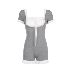 Women's Simple Lace Lace Pure Maid Jumpsuit