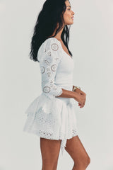 Women's Embroidered Long Sleeve Dress