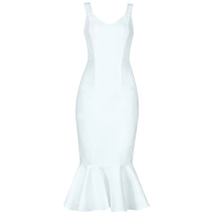White tight fishtail skirt