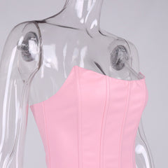 Fishbone Off-the-shoulder Collar Wrap Chest Vest Top Women