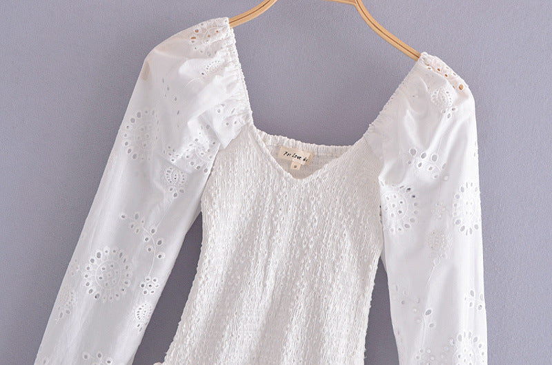 Women's Embroidered Long Sleeve Dress