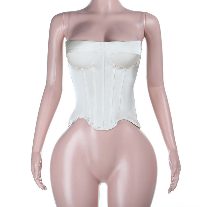Womens Stylish Sexy Backless Waist-cinching Top