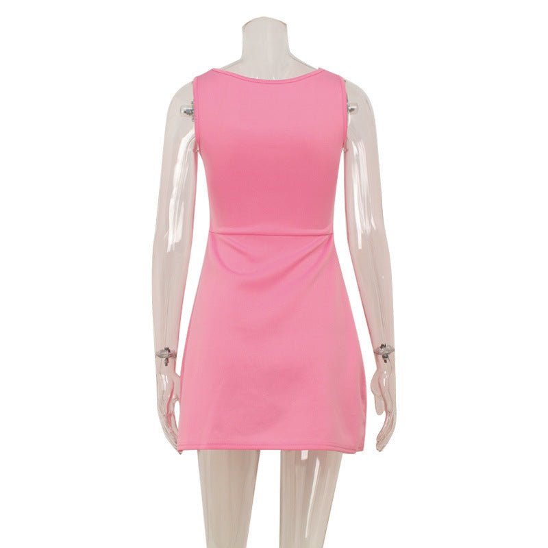 European And American-style Strapless Waist-cinching Fashion Dress